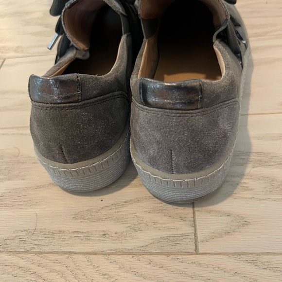 Gabor Gray Suede Oxfords with Ribbon Laces - Picture 5 of 6